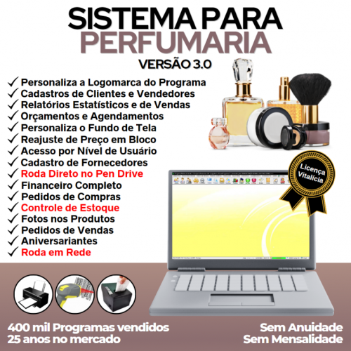 Sistema para Perfumaria Controle de Estoque Pedido de Vendas e Financeiro v3.0 Plus - Fpqsystem 663491