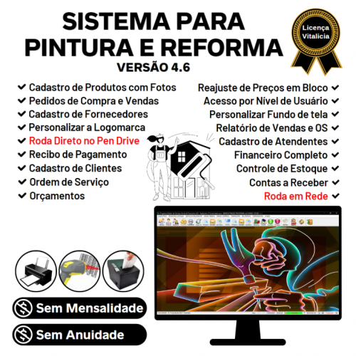 Sistema Para Serviços de Pintura e Reforma e Orçamentos Financeiro V4.6 - Fpqsystem 664576