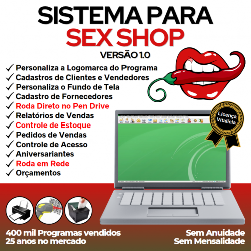 Sistema para Sex Shop com Controle de Estoque e Pedido de Vendas v1.0 - Fpqsystem 658694
