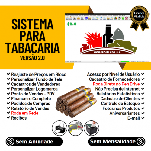 Sistema Pdv Para Tabacaria Estoque e Financeiro V2.0 Plus - Fpqsystem 661736