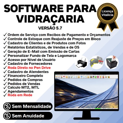 Software Os Vidraçaria e Esquadria com Vendas Financeiro e Agendamento v5.7 Plus 682608