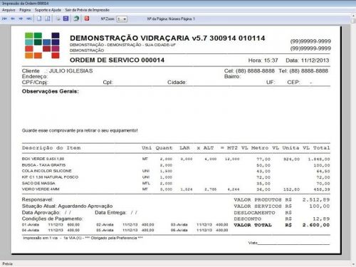 Software Os Vidraçaria e Esquadria com Vendas Financeiro e Agendamento v5.7 Plus 682632