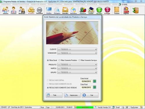 Software Controle de Estoque Pedido de Vendas e Financeiro v3.0 Plus - Fpqsystem 659729