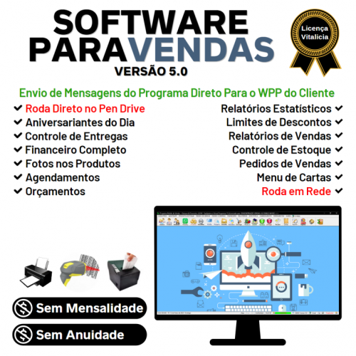 Software Controle de Estoque Pedido de Vendas e Financeiro v5.0 Plus  Whatsapp - Fpqsystem 659611