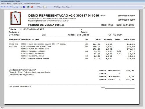 Software Gerenciar Representação Pedidos e Financeiro V2.0 - Fpqsystem  409185