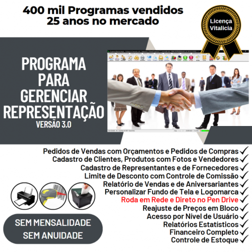 Software Gerenciar Representação Pedidos e Financeiro V3.0 - Fpqsystem 718802