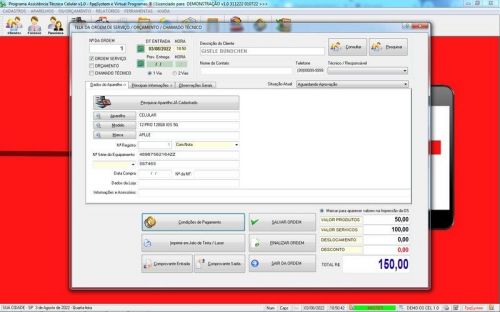 Software Ordem de Serviço Assistência Técnica Celular v1.0 - Fpqsystem 660786