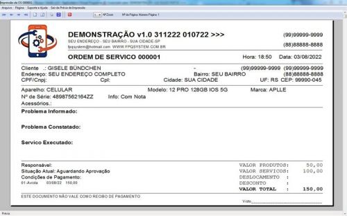 Software Ordem de Serviço Assistência Técnica Celular v1.0 - Fpqsystem 660787