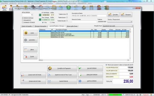 Software Ordem de Serviço Assistência Técnica Celular v2.0 - Fpqsystem 660763