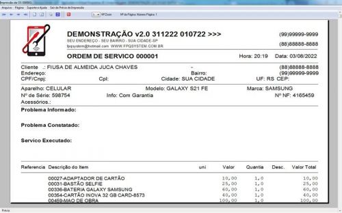 Software Ordem de Serviço Assistência Técnica Celular v2.0 - Fpqsystem 660765