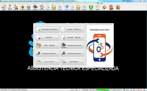 Software Ordem de Serviço Assistência Técnica Celular v3.0 - Fpqsystem 660723