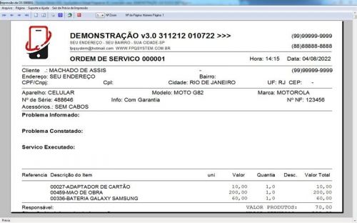 Software Ordem de Serviço Assistência Técnica Celular v3.0 - Fpqsystem 660725