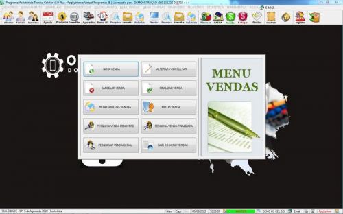 Software Ordem de Serviço Assistência Técnica Celular Vendas Financeiro Estatística v5.0 - Fpqsystem 660651