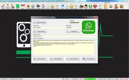 Software Ordem de Serviço Assistência Técnica Celular Vendas Financeiro Estatística Whatsapp v6.0 - Fpqsystem 660600