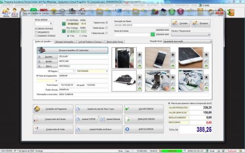 Software Ordem de Serviço Assistência Técnica Celular Vendas Financeiro Estatística Whatsapp v6.0 - Fpqsystem 660608