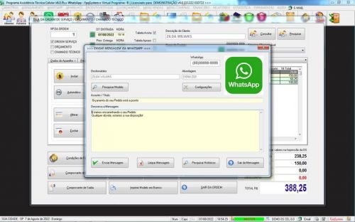 Software Ordem de Serviço Assistência Técnica Celular Vendas Financeiro Estatística Whatsapp v6.0 - Fpqsystem 660609