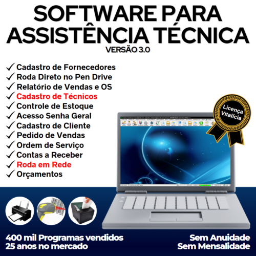 Software Ordem de Serviço Assistência Técnica v3.0 - Fpqsystem 660228