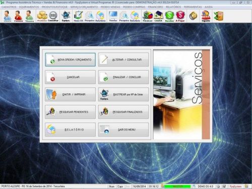 Software Ordem de Serviço Assistência Técnica Vendas e Financeiro v4.0 - Fpqsystem 660208