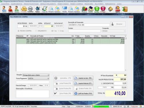 Software Ordem de Serviço Assistência Técnica Vendas e Financeiro v4.0 - Fpqsystem 660221