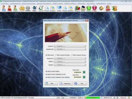 Software Ordem de Serviço Assistência Técnica Vendas e Financeiro v4.0 - Fpqsystem 660225