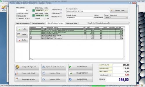 Software Ordem de Serviço Assistência Técnica Vendas e Financeiro v5.0 - Fpqsystem 660179