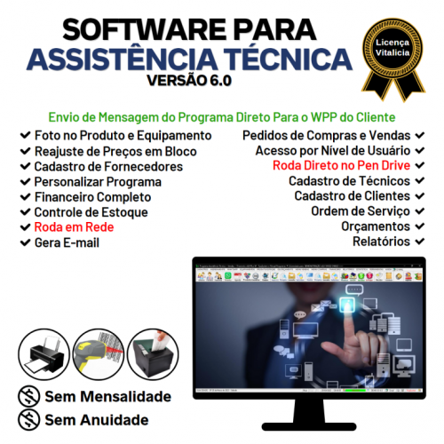 Software Ordem de Serviço Assistência Técnica Vendas e Financeiro v6.0  Whatsapp - Fpqsystem 660111