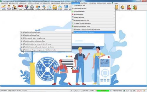Software ordem de serviço de refrigeração com Vendas Financeiro e Mensagem v5.0 - Fpqsystem 660034
