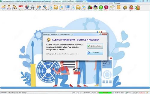 Software ordem de serviço de refrigeração com Vendas Financeiro e Mensagem v5.0 - Fpqsystem 660050
