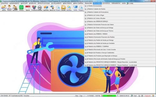 Software ordem de serviço de refrigeração com Vendas Financeiro e Mensagem v6.0  Whatsapp - Fpqsystem 659994