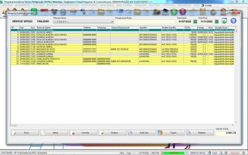 Software ordem de serviço de refrigeração com Vendas Financeiro e Mensagem v6.0  Whatsapp - Fpqsystem 660009