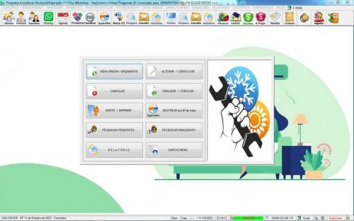 Software ordem de serviço de refrigeração com Vendas Financeiro e Mensagem v7.0  Whatsapp - Fpqsystem 659951
