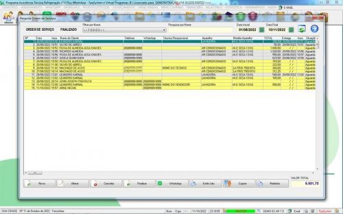 Software ordem de serviço de refrigeração com Vendas Financeiro e Mensagem v7.0  Whatsapp - Fpqsystem 659952