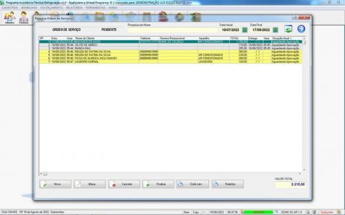 Software ordem de serviço de refrigeração v1.0 - Fpqsystem 659834