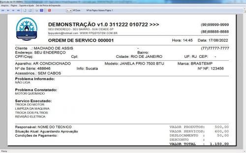 Software ordem de serviço de refrigeração v1.0 - Fpqsystem 659838