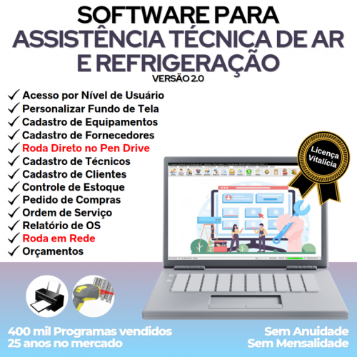 Software ordem de serviço de refrigeração v2.0 - Fpqsystem 659773