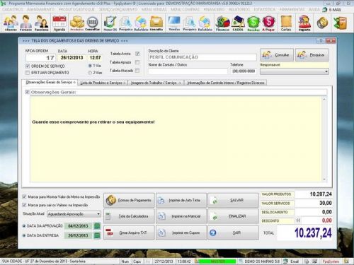 Software Ordem de Serviço Marmoraria com Vendas e Financeiro e Agendamento v5.8 - Fpqsystem 682867