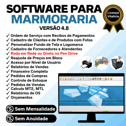 Software Ordem de Serviço Marmoraria com Vendas e Financeiro v4.8 - Fpqsystem 682786