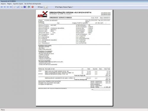 Software Ordem de Serviço para Oficina Mecânica com Check List Vendas Estoque e Financeiro v5.0 Plus - Fpqsystem 660352