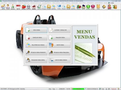 Software Ordem de Serviço para Oficina Mecânica com Check List Vendas Estoque e Financeiro v5.0 Plus - Fpqsystem 660361