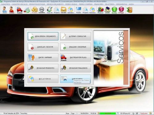 Software Ordem de Serviço para Oficina Mecânica com Vendas Estoque e Financeiro v4.0 - Fpqsystem 660407