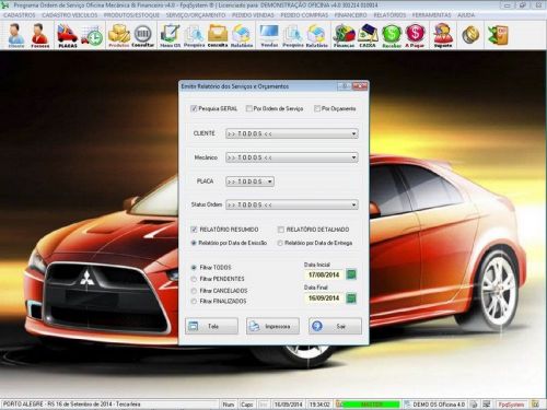 Software Ordem de Serviço para Oficina Mecânica com Vendas Estoque e Financeiro v4.0 - Fpqsystem 660412