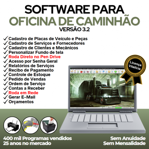 Software Ordem de Serviço para Oficina Mecânica de Caminhão v3.2 - Fpqsystem 661248