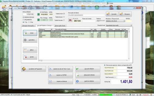 Software Ordem de Serviço para Oficina Mecânica de Caminhão v3.2 - Fpqsystem 661273