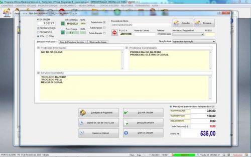 Software Ordem de Serviço para Oficina Mecânica de Moto Estoque v2.1 - Fpqsystem 661194