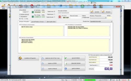Software Ordem de Serviço para Oficina Mecânica de Moto Estoque Vendas v3.1 - Fpqsystem 661012