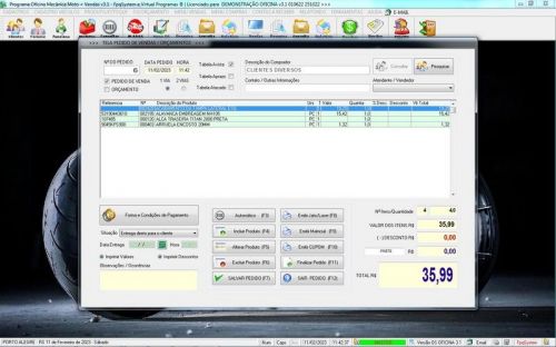 Software Ordem de Serviço para Oficina Mecânica de Moto Estoque Vendas v3.1 - Fpqsystem 661023