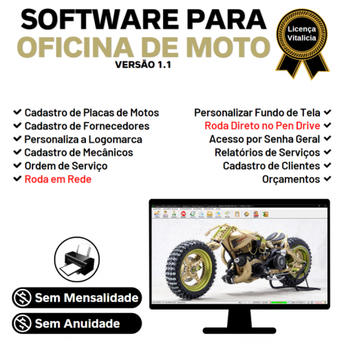 Software Ordem de Serviço para Oficina Mecânica de Moto v1.1 - Fpqsystem 661045