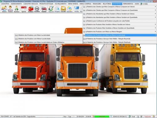 Software Ordem de Serviço para Oficina Mecânica para Caminhão com Check List Vendas Estoque e Financeiro v5.2 Plus - Fpqsystem 661210
