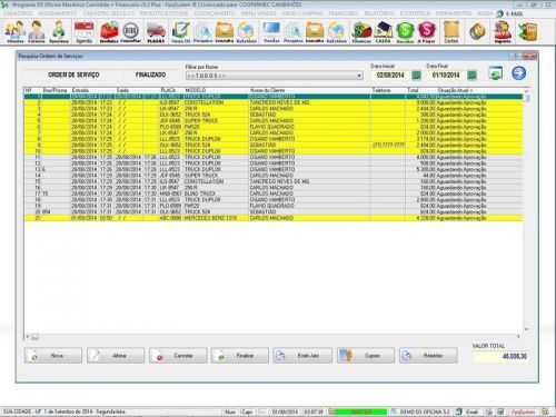 Software Ordem de Serviço para Oficina Mecânica para Caminhão com Check List Vendas Estoque e Financeiro v5.2 Plus - Fpqsystem 661213