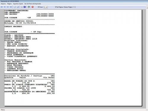 Software Ordem de Serviço para Oficina Mecânica para Caminhão com Check List Vendas Estoque e Financeiro v5.2 Plus - Fpqsystem 661221